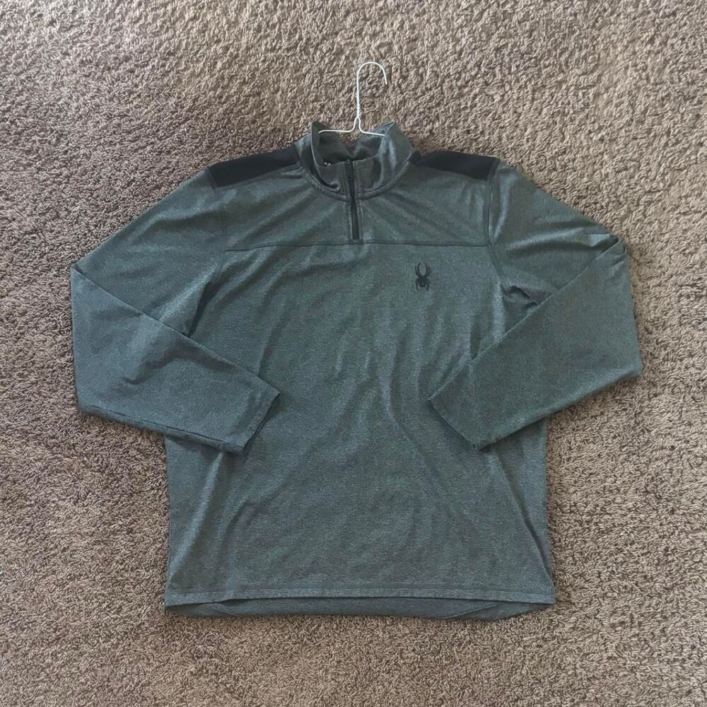 Spyder Men's Grey and Green Sweatshirt